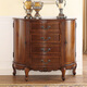 代唯優(yōu)品 美式實(shí)木玄關(guān)柜玄關(guān)桌餐邊柜歐式雕花抽屜柜儲物柜 1米粟棕色（全實(shí)木）