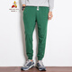稻草人春秋季運動(dòng)褲男長(cháng)褲收口束腳褲男士寬松休閑長(cháng)褲針織衛褲男跑步 綠色(春秋款)WK002 (建議125-140斤) L