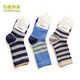 樂(lè )桃和家有機棉質(zhì)男童條紋襪3條裝 春秋冬男童中筒松口襪套裝 3色3雙 16-18CM