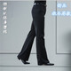 西褲男免燙喇叭褲男秋冬微彈面料韓版修身時(shí)尚休閑微喇黑色跳舞拉丁舞大腳褲 黑色 31碼=2尺4