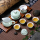 天城一品 功夫茶具套裝陶瓷手繪蓋碗茶杯組合家用景德鎮(zhèn)彩青花瓷中式 梅開傲骨-茶具套裝