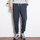 稻草人春秋季運動(dòng)褲男長(cháng)褲收口束腳褲男士寬松休閑長(cháng)褲針織衛褲男跑步 藏青色(春秋款)WK002 (建議125-140斤) L