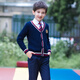 衣諾坊春秋兒童毛衣校服小學(xué)生幼兒園園服班服合唱演出服男女童套裝 藏青男款（針織衫+襯衫+褲子+領(lǐng)帶） 140 （建議體重54-67斤）