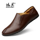 游虎（YOUHU）男鞋休閑皮鞋男真皮大碼軟底駕車(chē)鞋輕便百搭四季男鞋 暗棕【加絨冬季款】 41