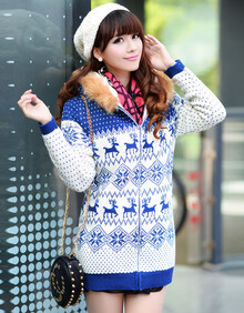 Aramisu新款韩版毛领连帽<em>拉链</em>加绒加厚中长款