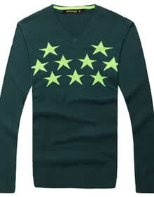 致潮 ZIITOP 男式<em>毛衣</em> <em>英伦风格</em>五角星印花男士