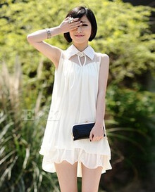 慧凰 货到付款韩版夏装无袖雪纺裙<em>少女装胖</em>m