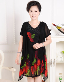 兰可琪2014新款<em>夏装</em>中年<em>女装裙子</em>中老年人服