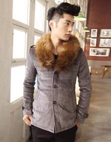 <em>货到付款</em>2013<em>冬装</em>新款男<em>棉衣棉服外套</em>毛领中