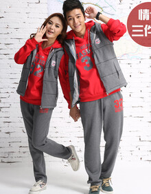 MINJACK秋冬男士情侣3件套 <em>女</em>上衣<em>裤子马甲</em>