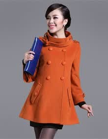 2013冬装<em>新款</em> 时尚<em>女外套</em> 中长款毛呢大衣在京
