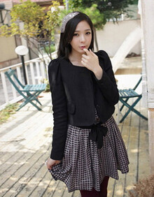 泌彩流纱2014<em>春季</em>新款韩版潮流<em>女装</em>修身<em>短款</em>