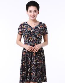 2014<em>中老年</em>连衣裙 <em>中老年女装夏装</em>大码长裙夏
