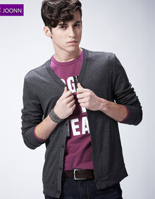 九岸 长袖<em>t恤男</em>v领 2013秋装新款男装韩版修身