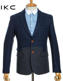<em>kikc男装</em> 时尚个性撞色男士西服 个性潮流拼接