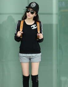 2013秋冬 女装<em>韩版</em>卫衣套装 圆领时尚卫衣 <em>短裤</em>