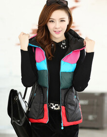 秋曦 2013秋冬新款女 时尚百搭中<em>长款</em>棉<em>马甲</em> 拼
