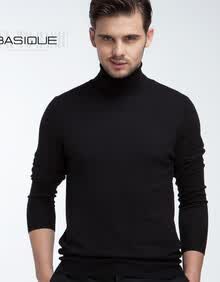 元本BASIQUE 秋冬<em>男士保暖</em>男<em>高领毛衣</em>打底针