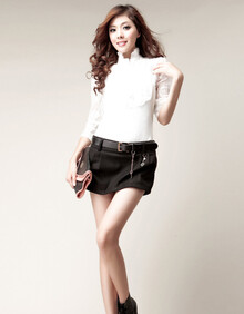 诗忆 2013 秋装新款 经典时尚 <em>格子裙裤 短裤</em> 靴