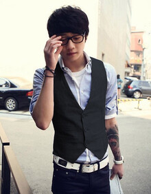 夏男士新款<em>马甲</em> 韩版休闲<em>男式西装马甲背心</em> 男