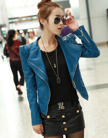 白颜米色2013<em>秋冬</em>新款韩版女装<em>加厚</em>雪纺<em>PU</em>拼