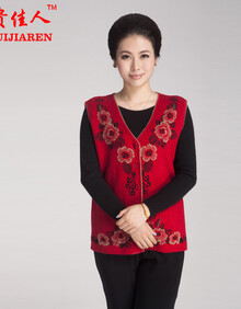 羊绒<em>马甲</em> <em>中老年女士</em>新款<em>针织马甲</em> 老太太休闲