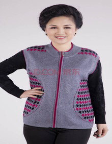 中老年<em>女</em>羊毛衫<em>马甲秋冬装背心</em>大码<em>中年</em>女装外