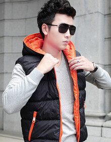 <em>货到付款 男装马甲</em>韩版时尚撞色加厚棉<em>马甲</em> 冬