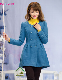 <em>咏仕</em> 2013秋<em>冬装</em>新款 韩版甜美女装大衣 双排扣