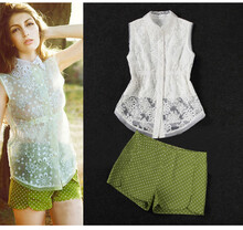 南乌情 货到付款2014夏款<em>雪纺衫短袖开衫</em>波点