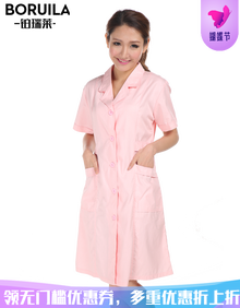 全棉粉色短袖护士服女装医院大褂半袖美容师工作服夏装医护服装护理服