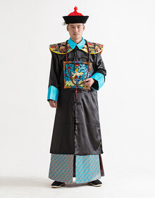 清朝官服2021新款清朝古装官服朝珠一品到七品文武大臣服装古侍卫服装