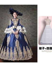 欧式宫廷礼服演出服新款晚会表演服装演出服舞台车花复古晚宴大气写真