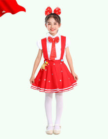 宾隶六一儿童节大合唱演出服闪亮的小红星幼儿舞蹈小学生表演服装wcx