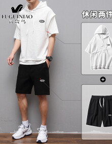 男生175体重140图片,175cm130斤男生图 黑白色款两件套(连帽款) 2xl(身高175-180体重140-160)