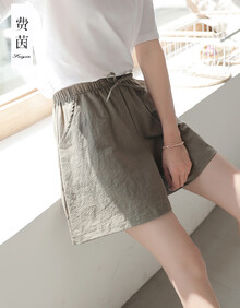 棉麻短裤女2019休闲裤女新款夏季高腰外穿宽松韩版潮运动五分裤休闲工装裤 颜色自选（留言备注） L【120-140斤】