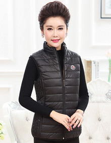 古莱登中老年女装加绒加厚羽绒棉马甲老年人冬季外套女棉衣中年妈妈装冬装背心棉马夹保暖加肥加大码5XL 黑色 XXXL【建议110-125斤】