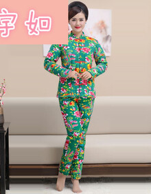 东北大花布手工棉衣棉质花棉裤男女加厚修身棉袄外套新娘妈妈冬装