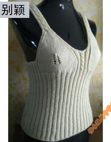 纯手工编织 毛衣针织衫 胸罩毛线背心 毛线小吊带 马甲 白色 3xl