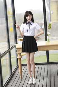 韩版校服班服长裙套装夏季高中学生毕业照服装女初中jk短袖学院风