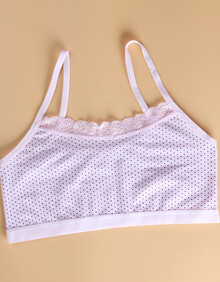 73【京选好物】73少女文胸发育期小学生背心式10内衣女孩吊带卡通细带