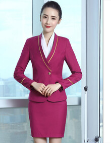空姐制服职业套装女冬新款礼仪服装高铁乘务员深圳航空工作服 玫红