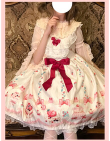 草莓奶油JSK OP双型 Lolita裙 洛丽塔洋装wr jsk米白色 S