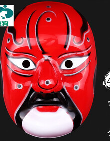 节日演出手绘纸浆面具川剧变脸道具中式脸谱国粹京剧脸谱面具 栗色