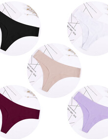 无痕丁字裤女一片式中腰内裤女冰丝t裤性感隐形瑜伽运动t裤 冰丝丁字