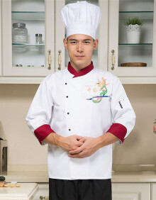 stansport中国梦厨师服男女长袖酒店西餐厅厨房服装男女厨衣厨师长