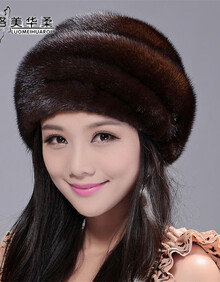 貂皮皮帽子女