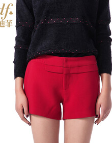 idf依迪菲秋冬款2015新款靴裤<em>女加厚</em>毛呢<em>短裤</em>