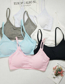 女生内衣小背心13-16岁中学生运动初中生发育期15少女文胸 白色 均码