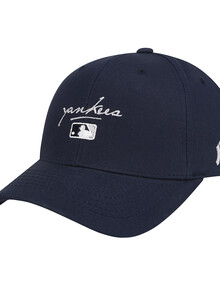 韩国代购mlb棒球帽小标logo侧边ny棒球帽时尚帽潮流帽 藏蓝帽小标logo